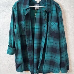 Natural Reflections Teal and Black Plaid Jacket